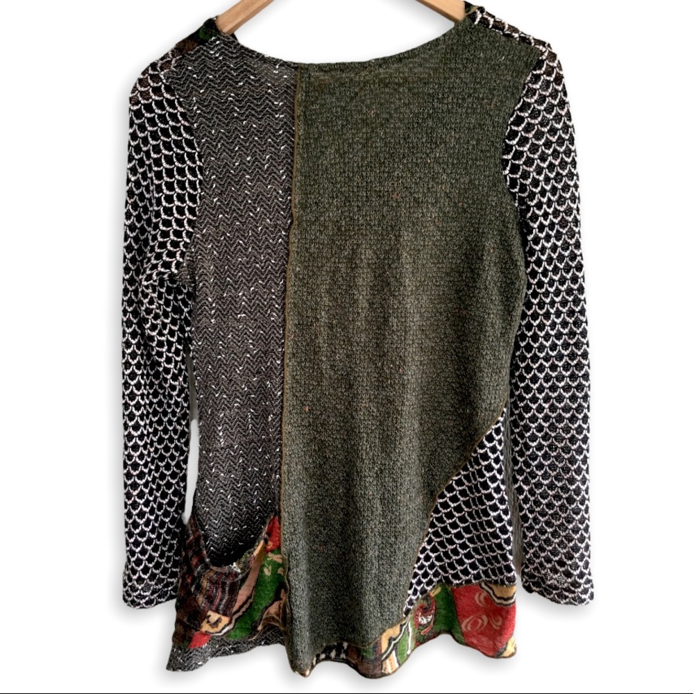 Monroe & Main Boho Chic Patchwork Sweater W/Cowl … - image 4